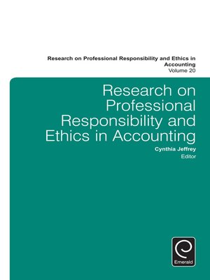 cover image of Research on Professional Responsibility and Ethics in Accounting, Volume 20, Issue 256